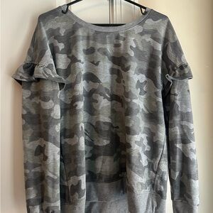 Jane and Delancey Gray Camouflage Sweatshirt